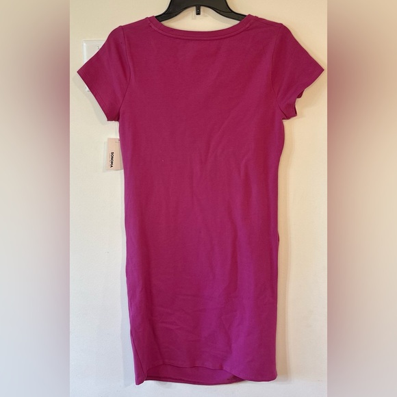 Sonoma Maternity Magenta Everyday Tee Dress NWT Size Maternity Medium - Picture 8 of 9